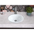Hand Hammered Aluminum 17 inch Oval Drop In Bathroom Sink - White